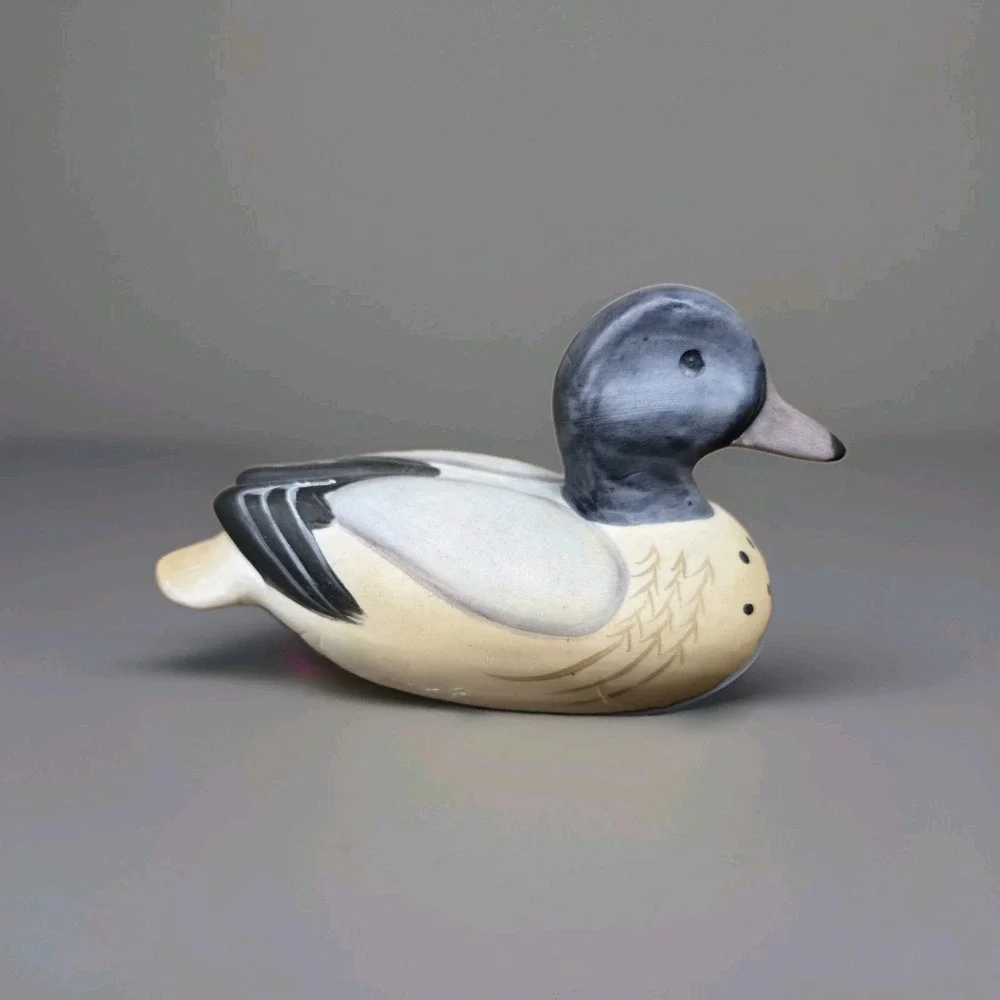 Vintage Ceramic Mallard Duck Decoy Figurine Hand Painted Taiwan 5